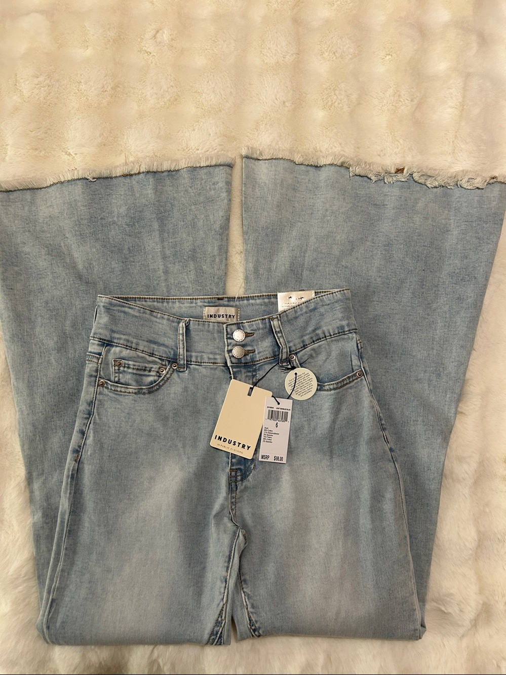 Industry Republic Clothing Light Wash Flare Jeans - Women's High-Rise Wide Leg - Picture 7 of 17
